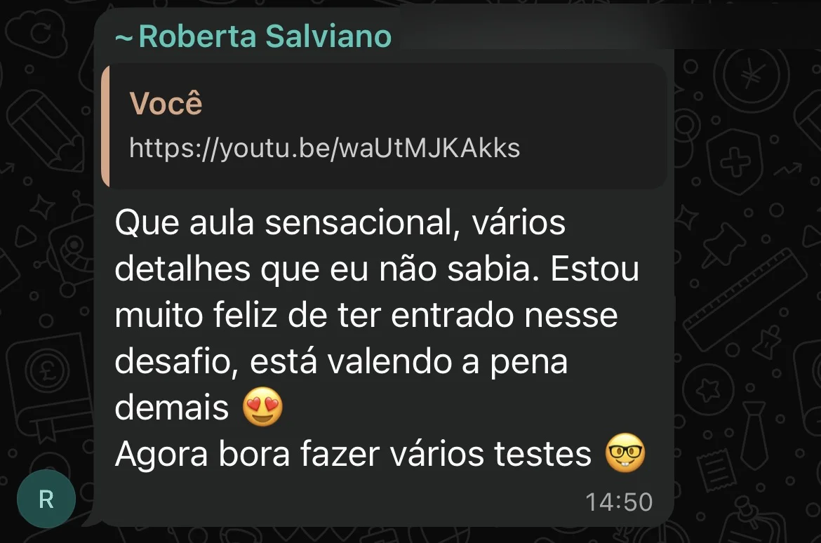 Depoimento de aluna